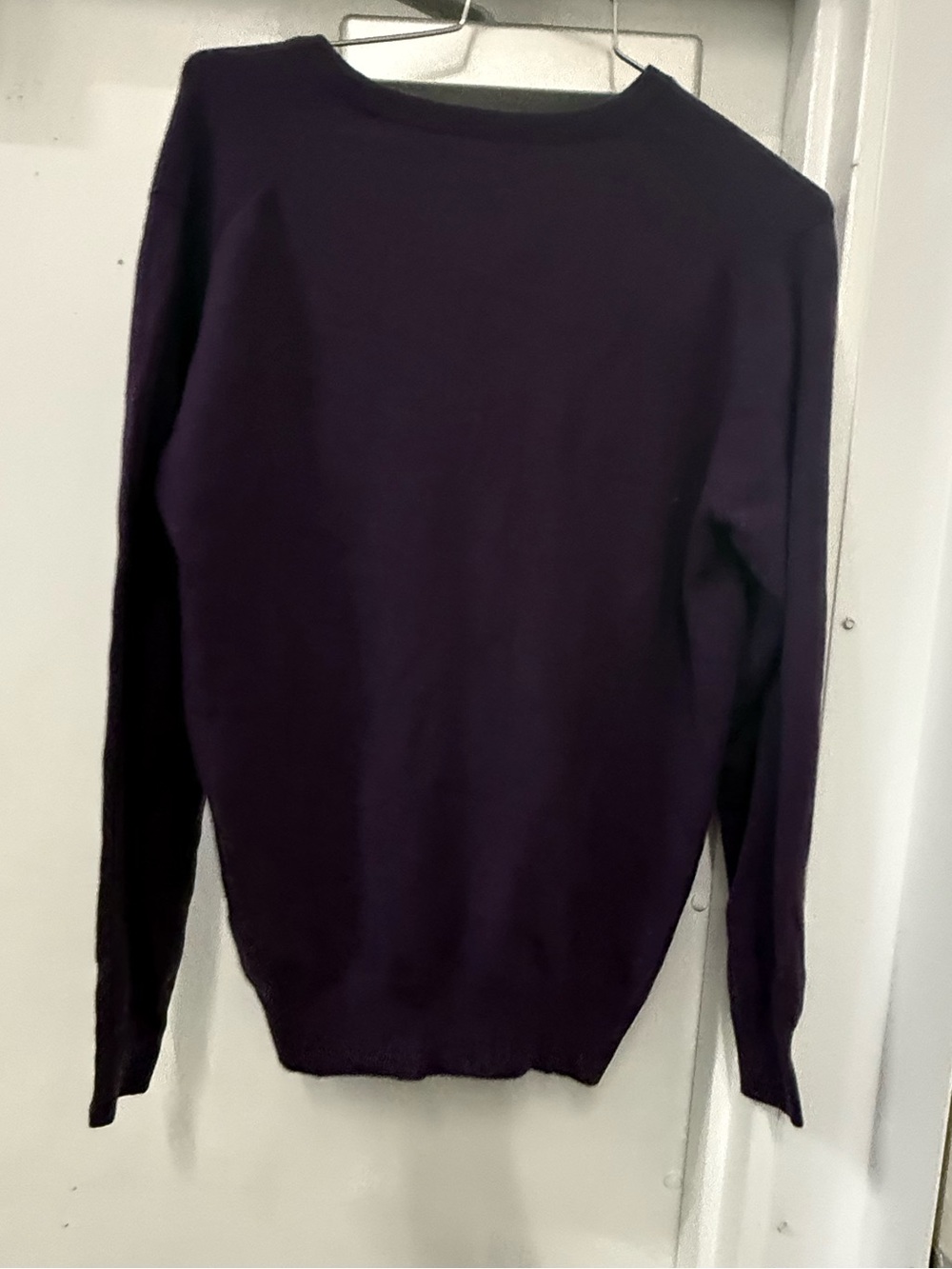 Crimson Paris - France’s Purple V-Neck Sweater - Women's Classic Knit - Picture 6 of 6